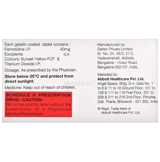 famtac 40mg tablet 14's